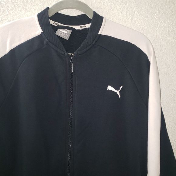 Puma Sz XL Womens Track Jacket Full Zip Black Athleisure Activewear Top Pockets - Picture 2 of 9